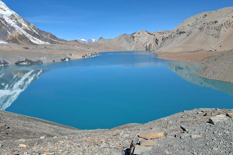 A view of Tilicho Lake in Manang District in October, 2020. Photo: Rup Narayan Dhakal/THT