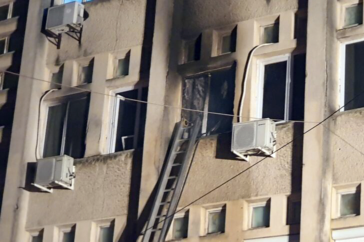 The facade of the hospital is blackened by smoke from the ICU unit following a fire in Piatra Neamt, northern Romania, Saturday, Nov. 14, 2020. Romanian officials say a fire at a hospital treating COVID-19 patients has killed 10 people and critically injured seven others as a blaze spread through the intensive care ward designated for people with COVID-19 patients at the public hospital according to the Emergency Situations Inspectorate.Photo: AP