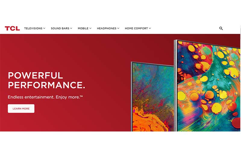 This image shows the homepage of TCL website. Image: TCL screenshot