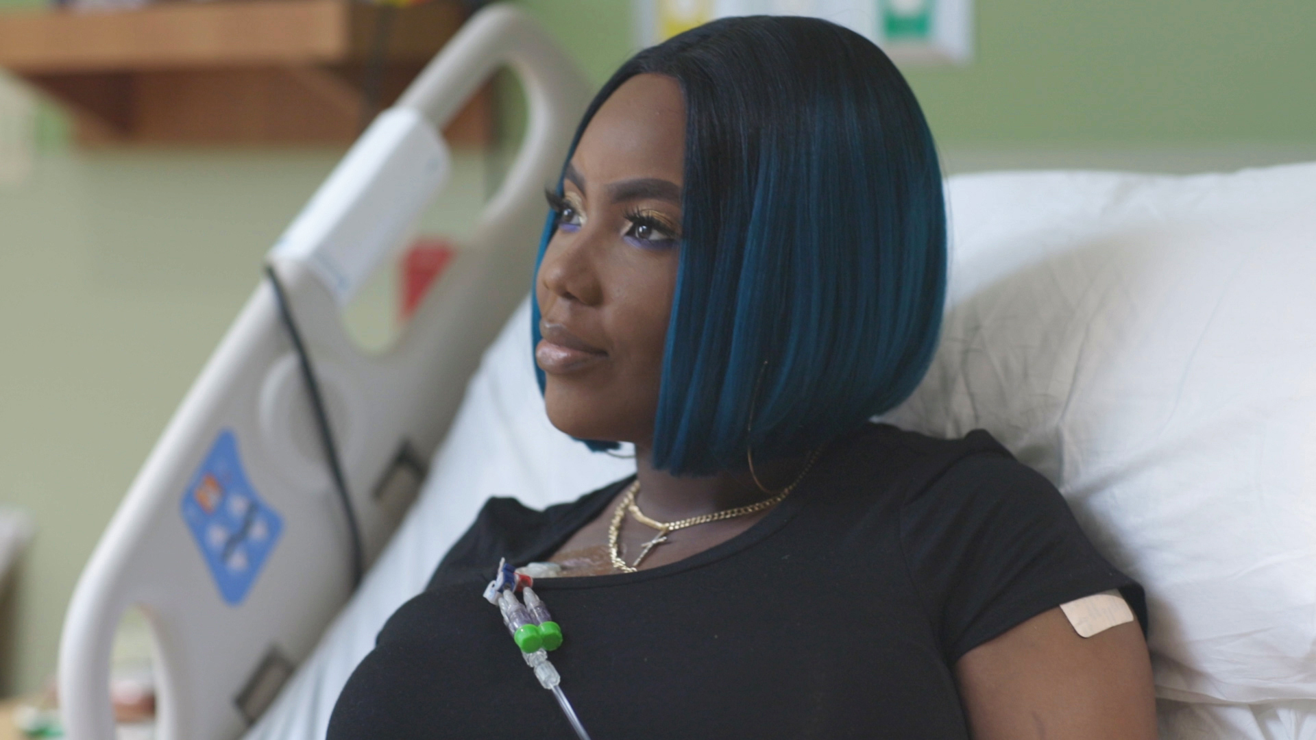 This July 2019 image provided by the Sarah Cannon Research Institute shows Victoria Gray on her infusion day during a gene editing trial for sickle cell disease at the Sarah Cannon Research Institute and The Children's Hospital At TriStar Centennial in Nashville. Since her treatment, Gray has weaned herself from pain medications she depended on to manage her symptoms. Photo: AP