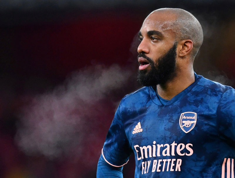 Arsenal's Alexandre Lacazette  during the Europa League  Group B match between Arsenal and SK Rapid Wien, at Emirates Stadium, in  London, Britain, on December 3, 2020. Photo: Reuters