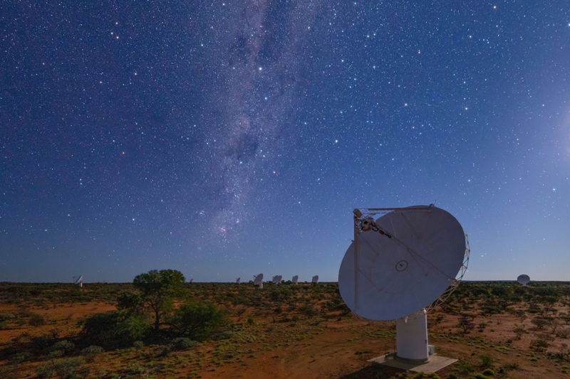 Radio telescopes are seen in Murchison, Western Australia, Australia in this undated handout image. Photo: CSIRO/Handout via Reuters