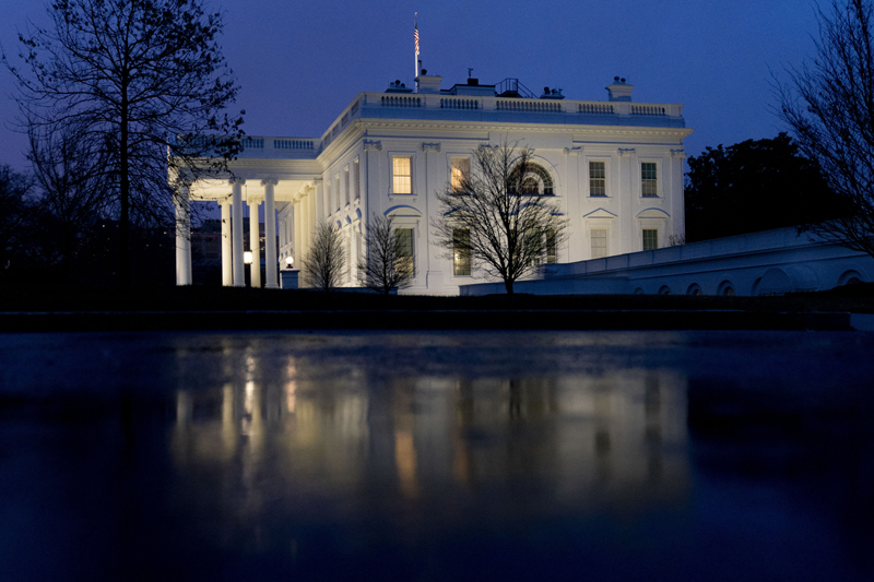 The White House, Friday, Jan. 1, 2021, in Washington. Photo: AP